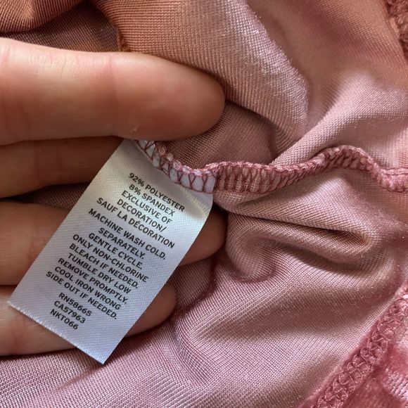 14th & UNION || Women’s L Soft Spandex Polyester Pink T Valentines Tie Back - Picture 4 of 5